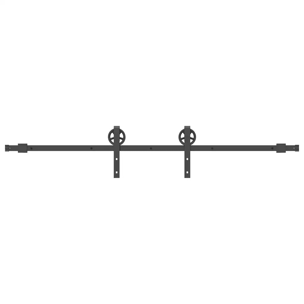 Kit di Binari per Porte Scorrevoli 200 cm Acciaio Nero CFW1814738