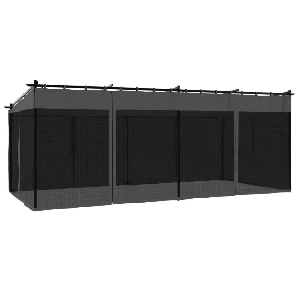 vidaXL Gazebo con Pareti in Rete Antracite 6x3 m in Acciaio