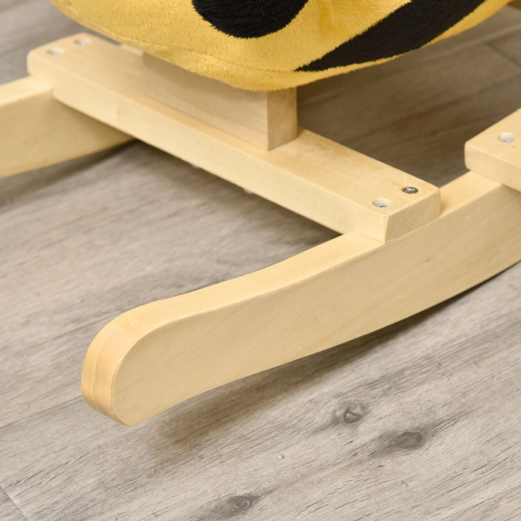 Cavallo a Dondolo per Bambini in Legno Ape Giallo e Nero