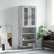 Credenza-Buffet-Armadio da cucina Grigio Cemento 69,5x34x180 cm in Legno Multistrato 521897
