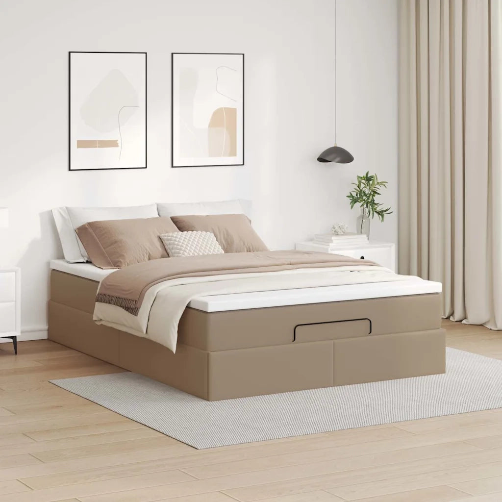Struttura Letto Pouf con Materasso 140x200 cm Similpelle 3311045