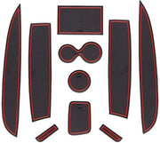 Matten Antislip per Clio 4 2013-2019, Mattoncini di Gomma per Console Centrale, Supporto Braccio, Porta Tazza, Deurnaad (Rosso)
