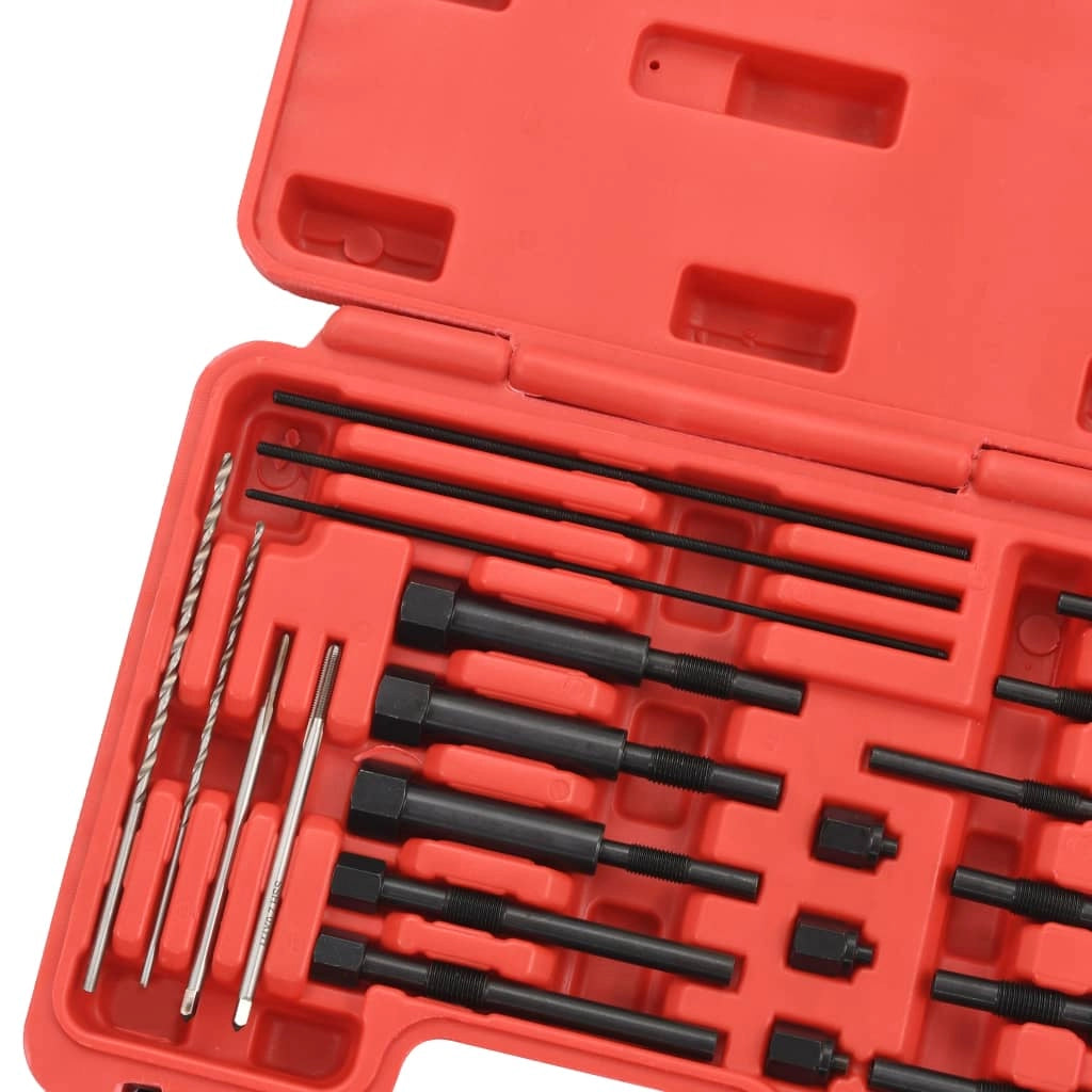 Set di candelette da 22 pezzi attrezzo per auto attrezzo per garage maschio punta elicoidale barra filettata dado di estrazione guida per trapano 8 e 10 mm 02_0004202