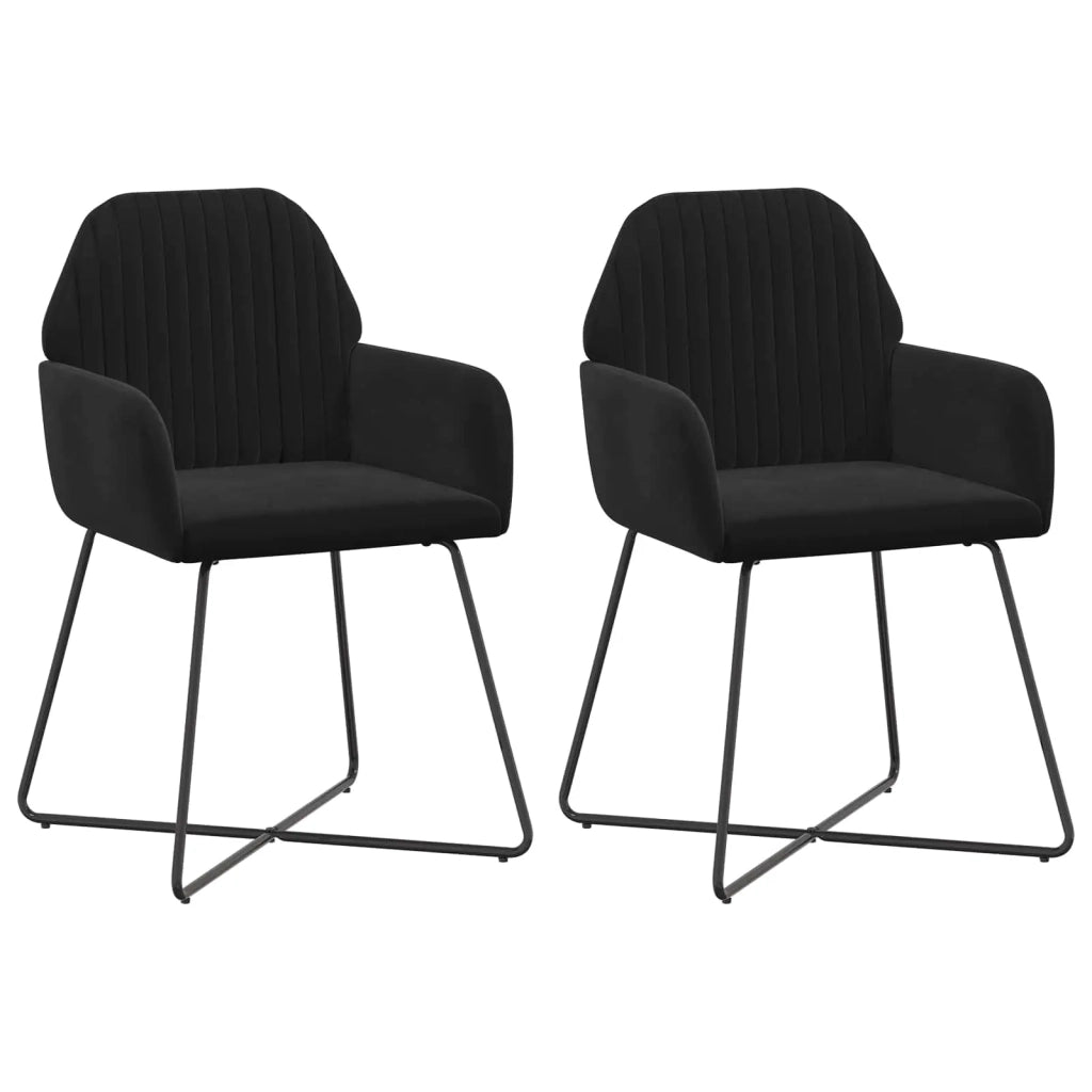 Sedie da pranzo 2 pcs Velluto (V) Nero 55 x 50 x 84 cm 42034371