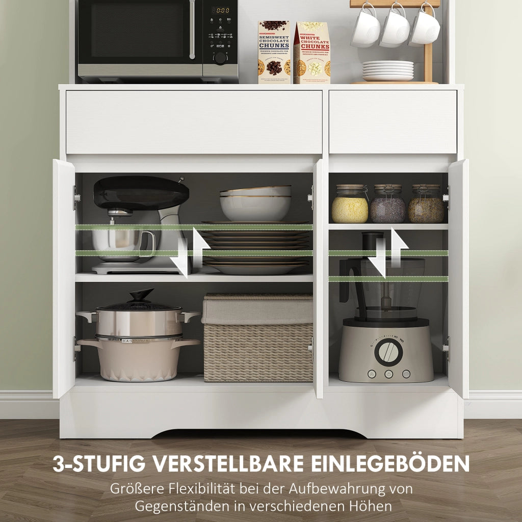 Armadio da Cucina ¨C Minimal ¨C Bianco, Truciolato, 6 Ante, 2 Cassetti