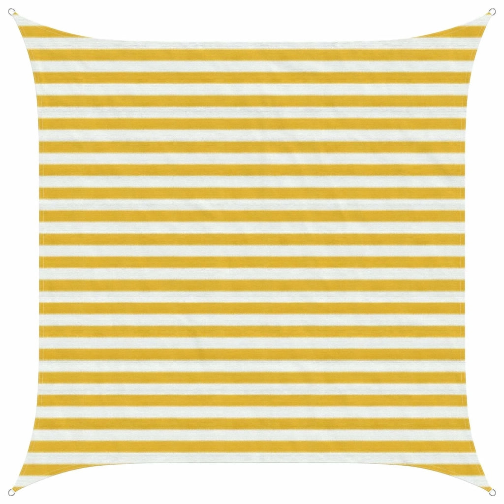 Telo Ombra-Vela Ombreggiante-Parasole a Vela Giallo e Bianco 2,5 x 2,5 m HDPE