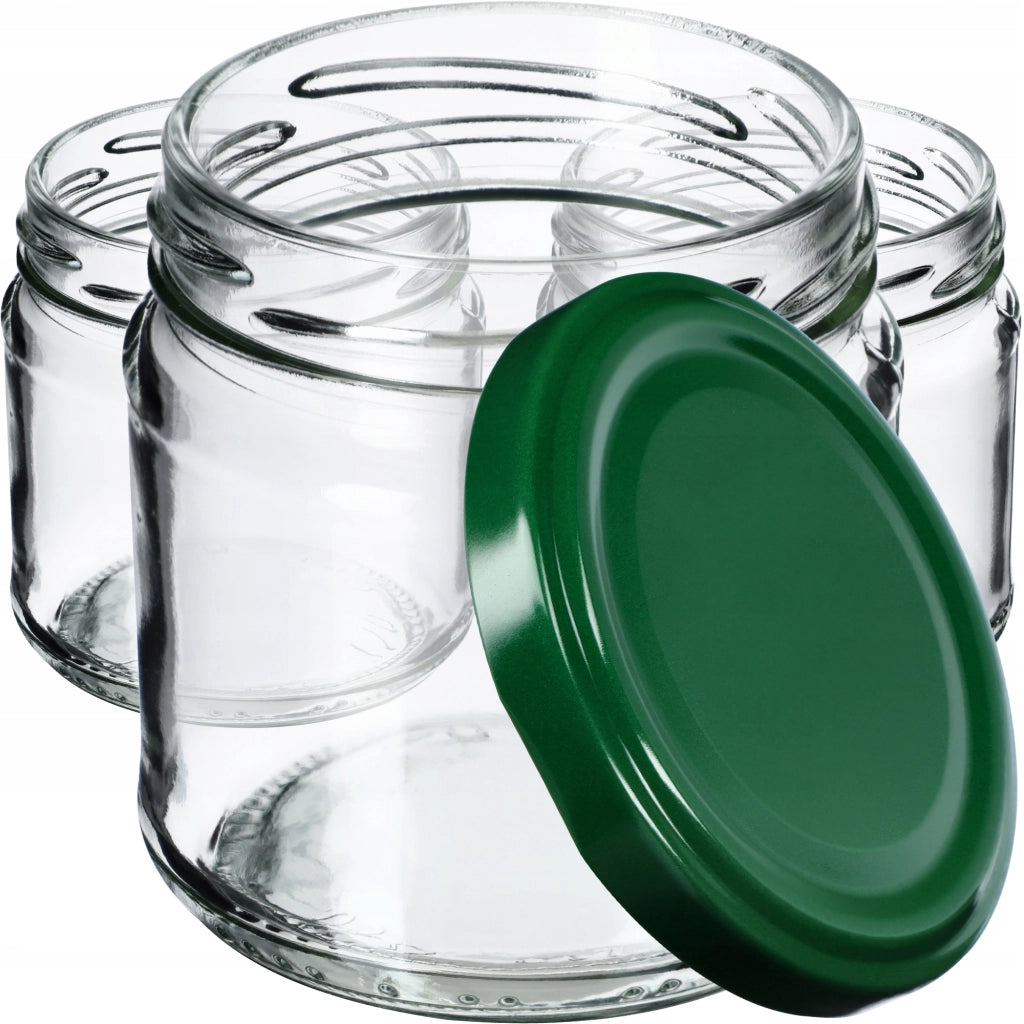 Barattoli per conserve KADAX Lerma 200 ml 50 pezzi 66 mm + coperchi verdi