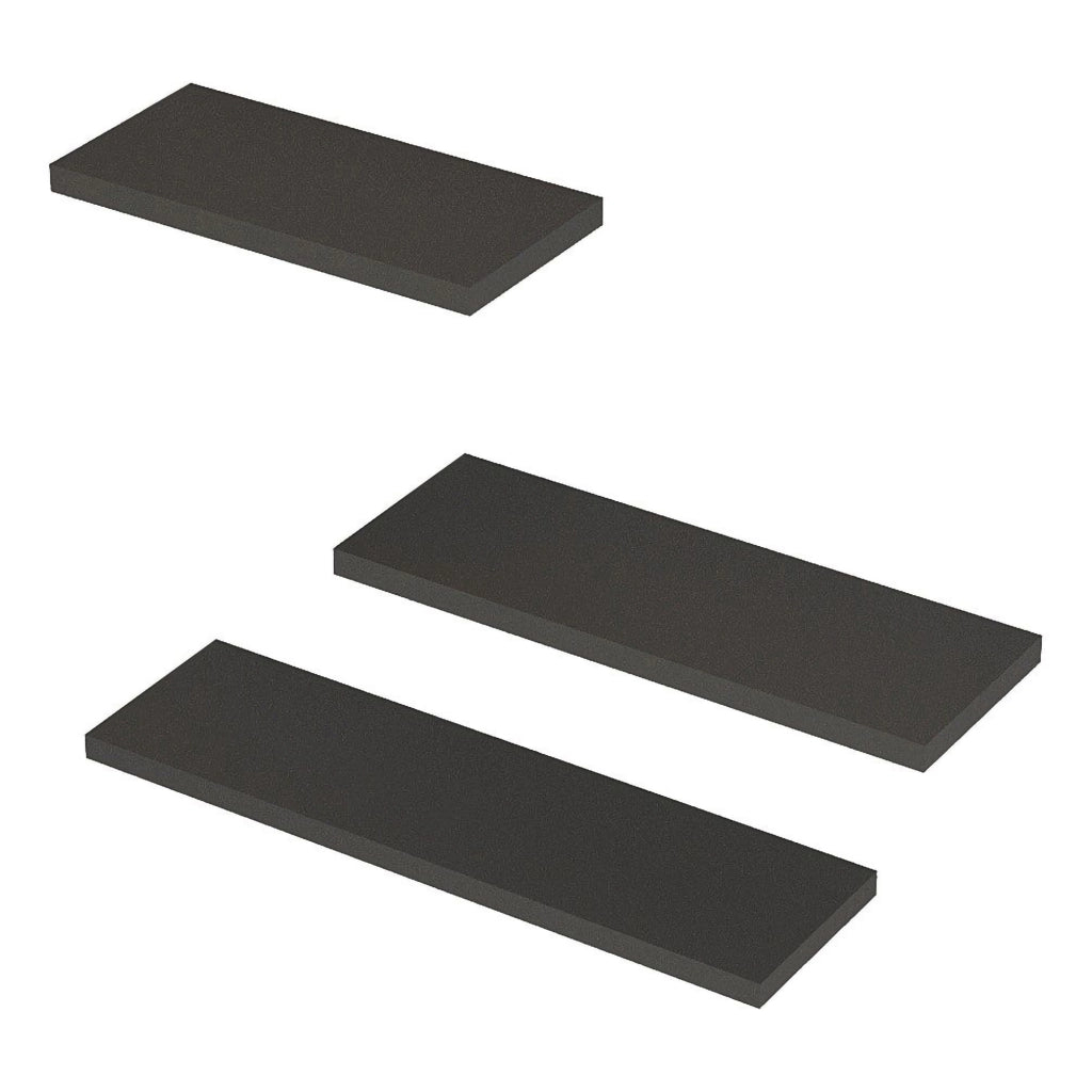Roscigno, Mensola 3 Ripiani, 30x2x14h cm Nero Antracite