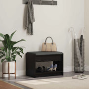 Panca per ingresso con cuscino Rovere Nero 63 x 38 x 45 cm