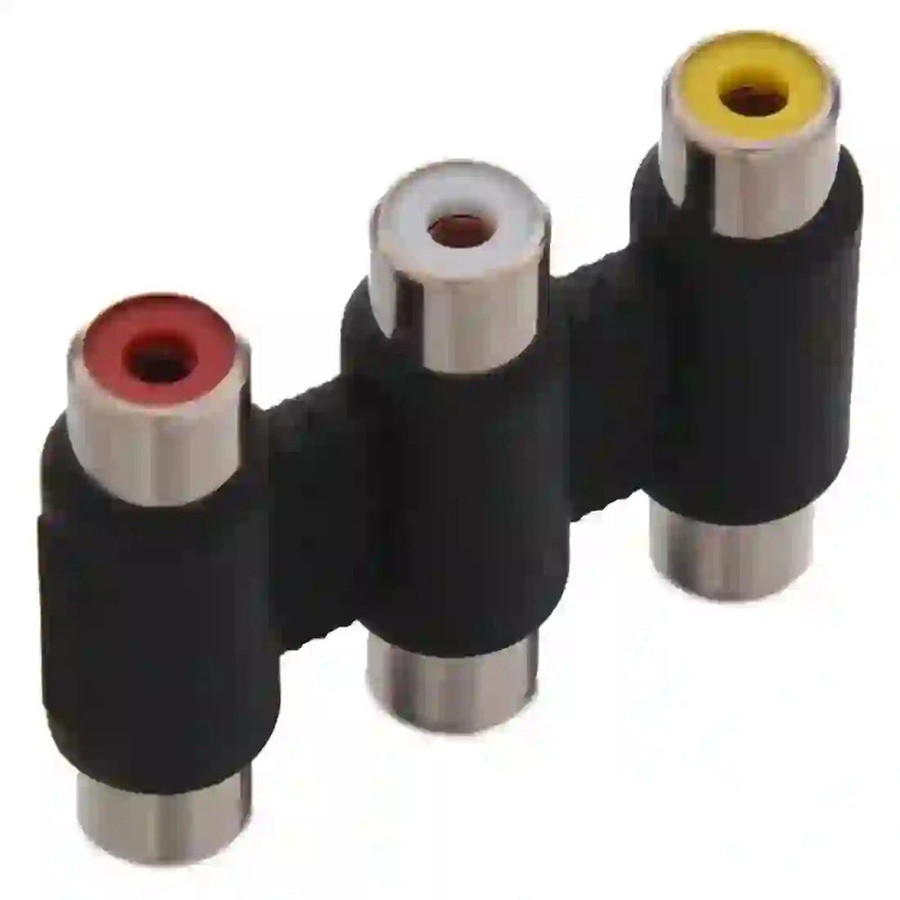 Trade Shop - Connettore Adattatore Accoppiatore Audio Video Stereo 3xrca A 3xrca Femmina C-052 -