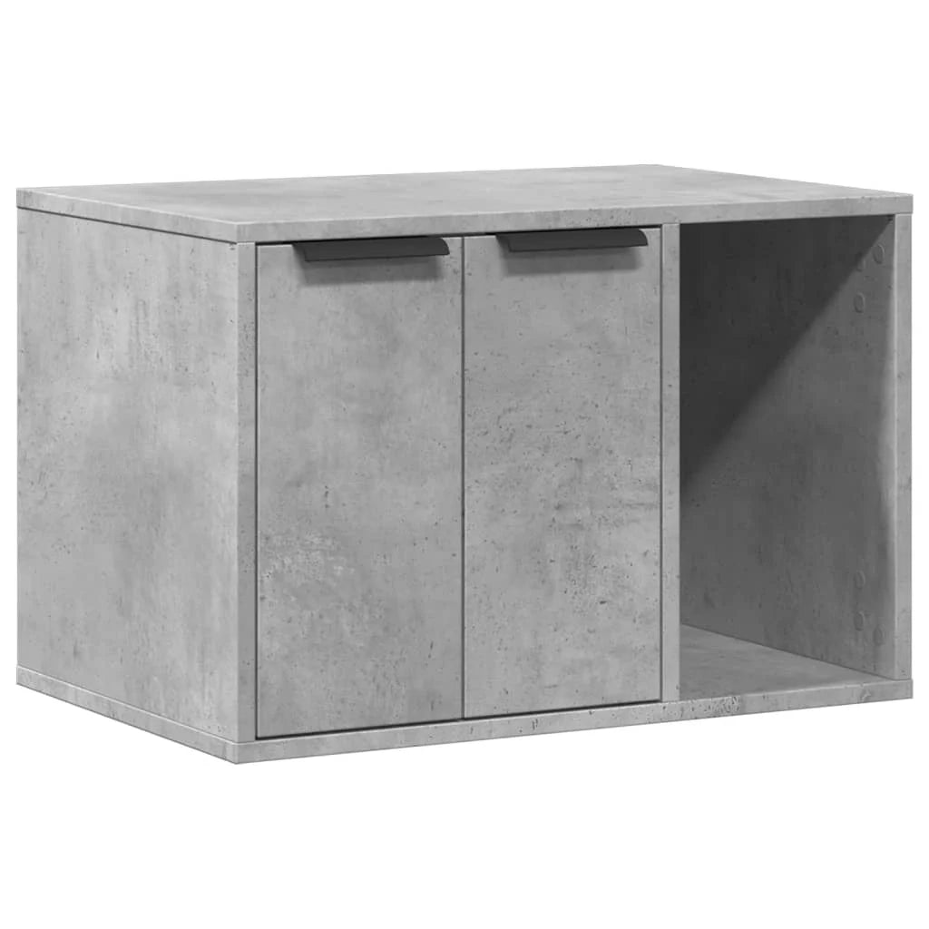 Mobiletto per lettiera per gatti in legno ingegnerizzato grigio 02_0043322