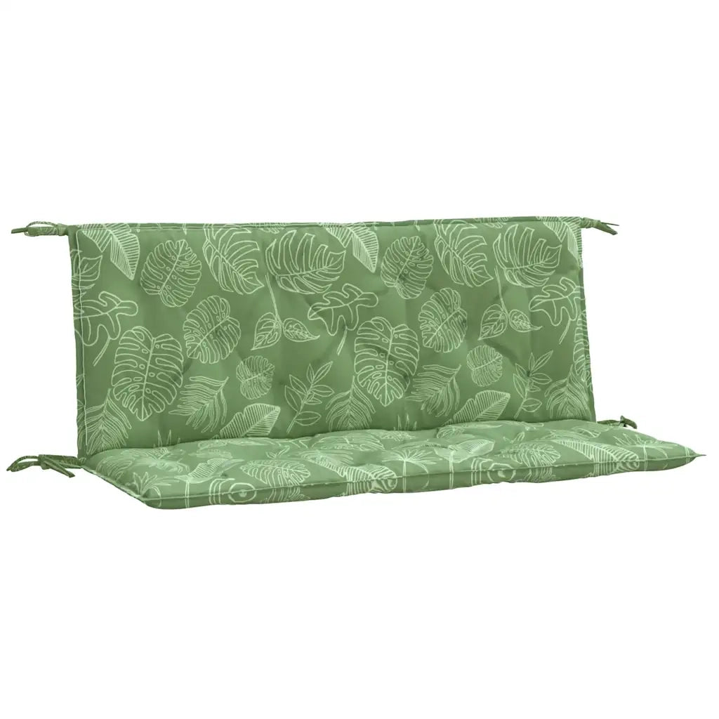 Cuscini Panca Giardino 2 pz-Set di 2 Cuscini per panchina da esterno Motivo a Foglie 120x50x7 cm Tessuto