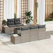 Set Divano da Giardino con cuscino 6 pcs Grigio polyrattan 3355608
