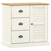 Credenza | Madia | Buffet da pranzo | Armadio da pranzo Cassetti VIGO Bianco 78x40x75 cm Legno Massello Pino