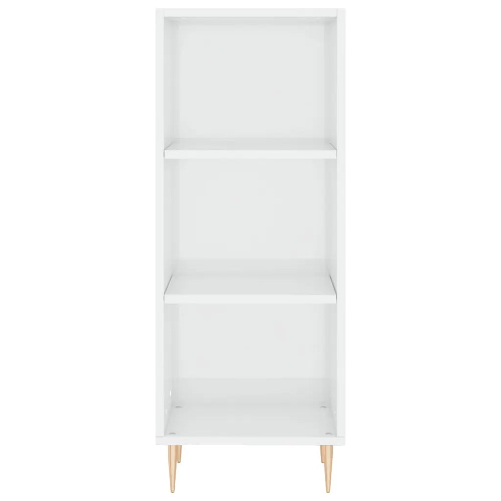 Credenza Bianco Lucido 34,5x32,5x90 cm in Legno Multistrato 828718