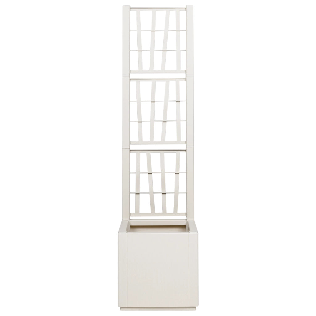 Fioriera da Giardino con Trellis Bianco 36x36x140 cm PP