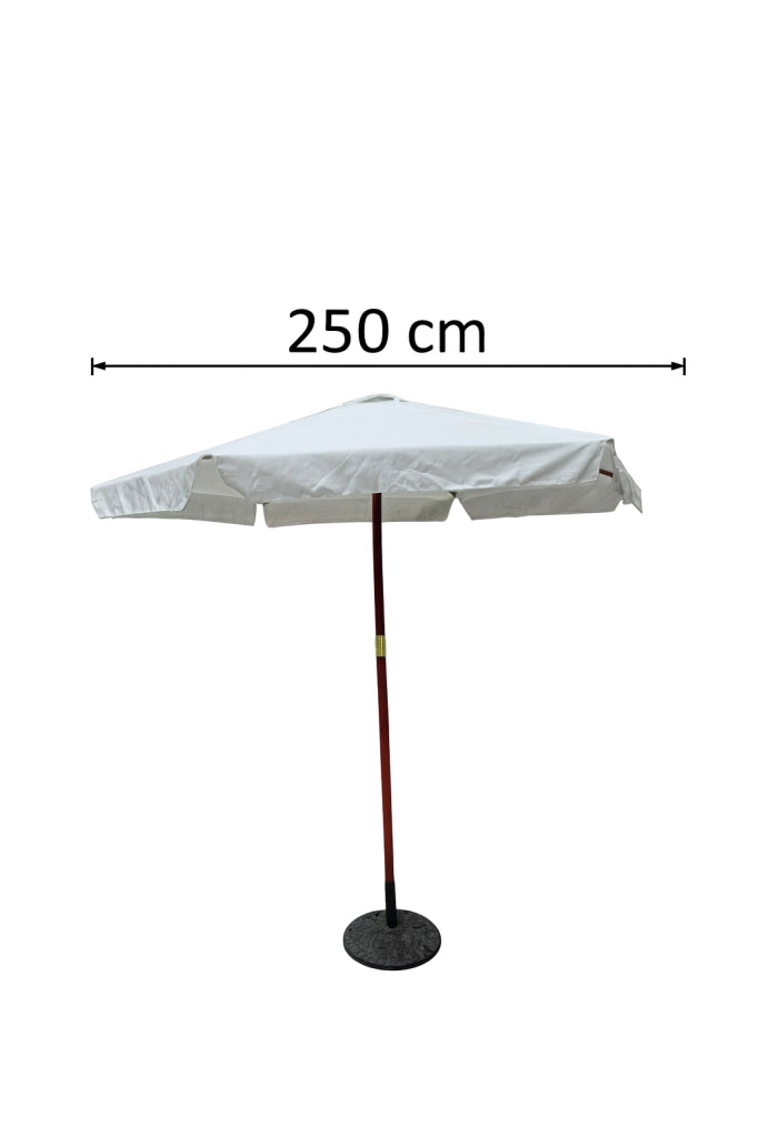 Ombrellone in legno diametro 250 cm colore bianco per esterno