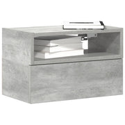 Comodini a Muro 2 pz Grigio Cemento 45x26x28,5 cm