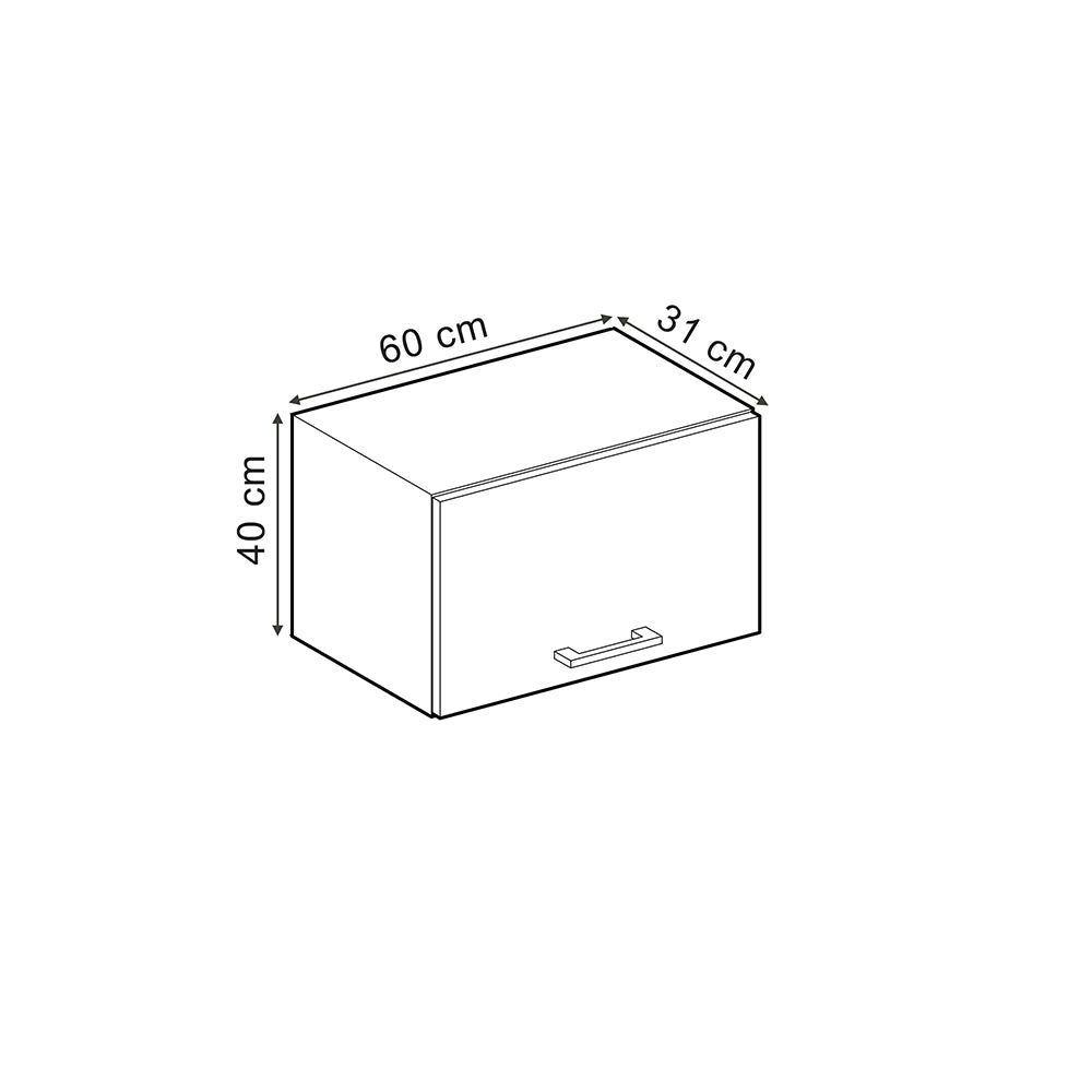 Pensile da cucina R-Line Calce nera/Rovere dorato 60 cm Piatto Vicco