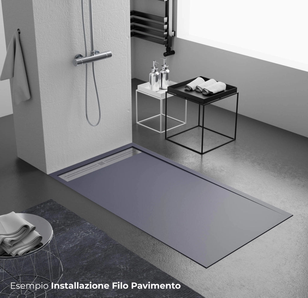 Piatto Doccia 70x180 cm in Pietra Bonussi Trivor Antracite