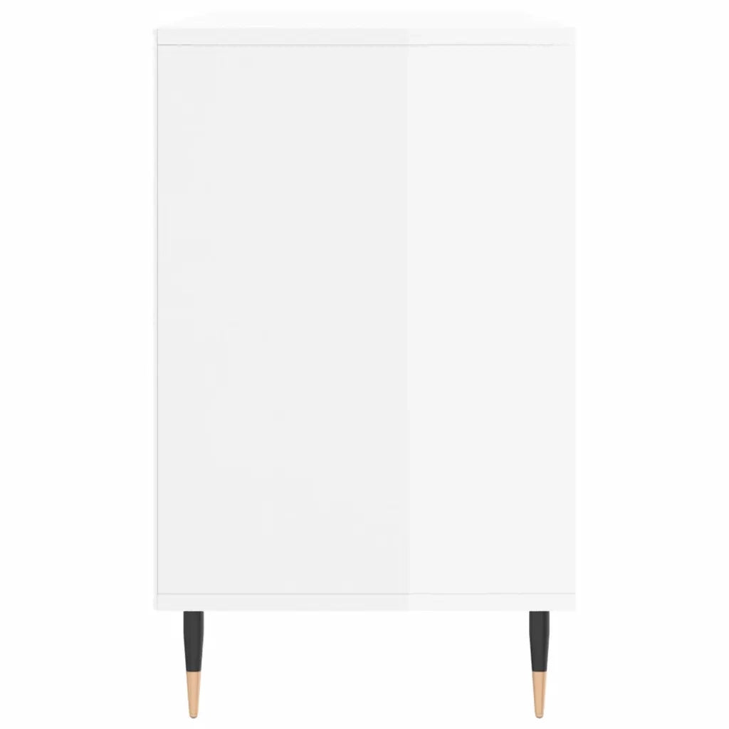 Scarpiera Bianco Lucido 102x36x60 cm in Legno Multistrato 831406