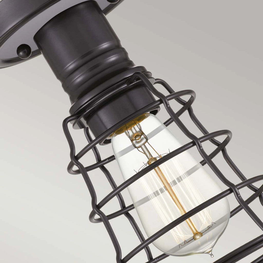 Plafoniera industriale bronzo palladiano Mixon E27 Quoizel