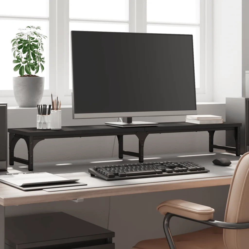 Supporto per Monitor Nero 105x23x15,5 cm Legno Multistrato 834010