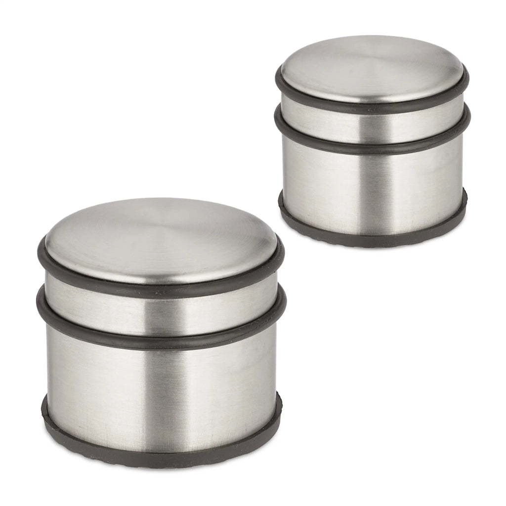 Set di 2 fermaporte antiscivolo anti-sbattimento per interni 10 x 8 x 8 cm in gomma nera 13_0012810