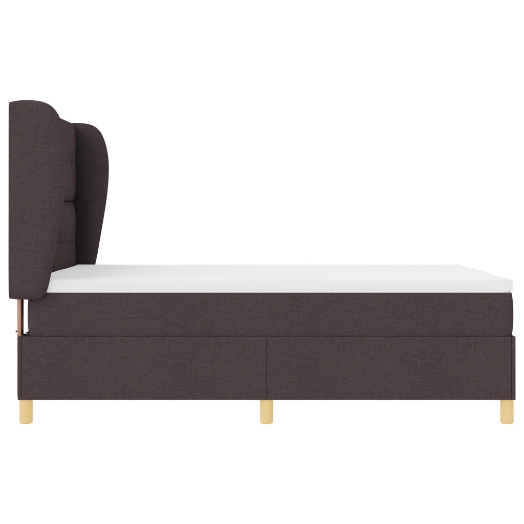 Letto a contenitore con materasso Marrone Scuro 140x190 cm Tessuto