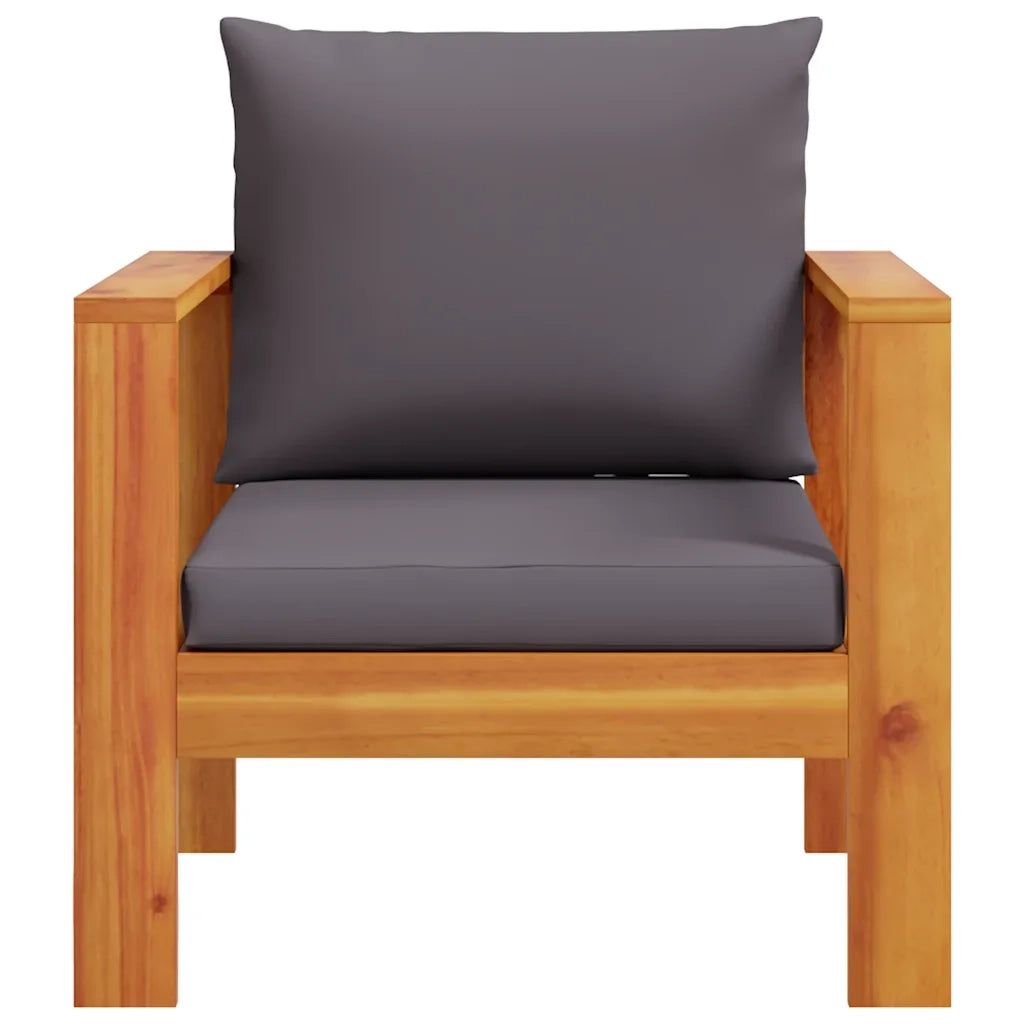 Sedia da Giardino con Cuscini in Legno Massello di Acacia 367627