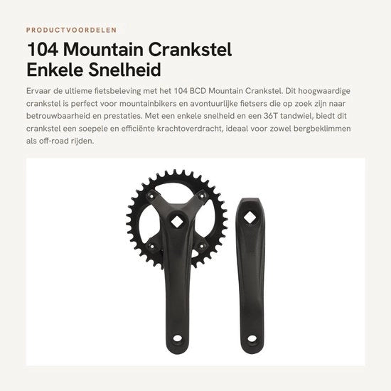 Sterzo a Crank 104 BCD in Lega di Alluminio - Velocità Singola - Peso Leggero - Alta Resistenza - Fresato CNC con Alta Precisione - Sterzo da Bicicletta