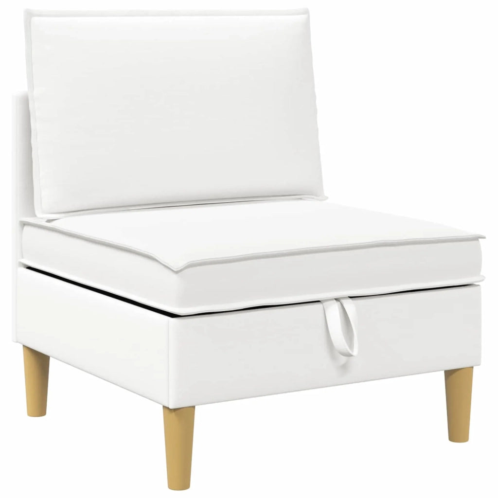 Set di mobili per il soggiorno con cuscino 3 pcs Bianco Tessuto 3413718