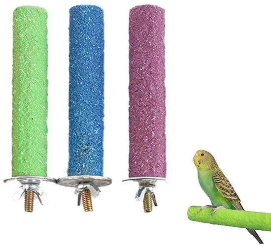 Supporto per uccelli in legno naturale - 3 pezzi - Zoccolo per uccelli - Diameter 1,5 cm, Lunghezza 20 cm - Zoccolo per uccelli