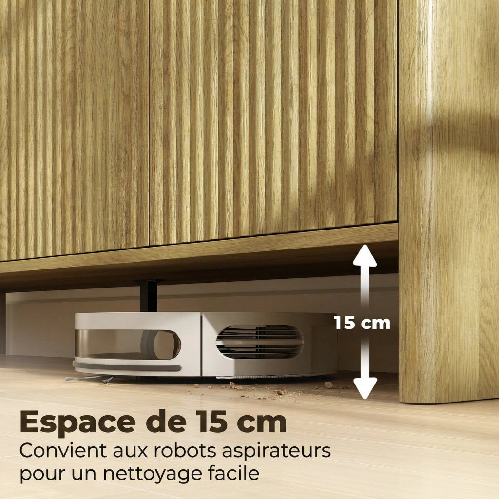 Mobile buffet con 4 ante ¨C Xylo ¨C Legno rovere, ripiani regolabili, 147x40x77cm