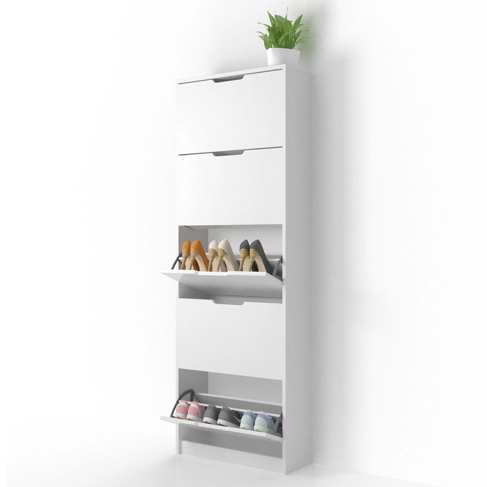 Vicco Scarpiera da ingresso Bianco 22 x 169 cm 5 scomparti
