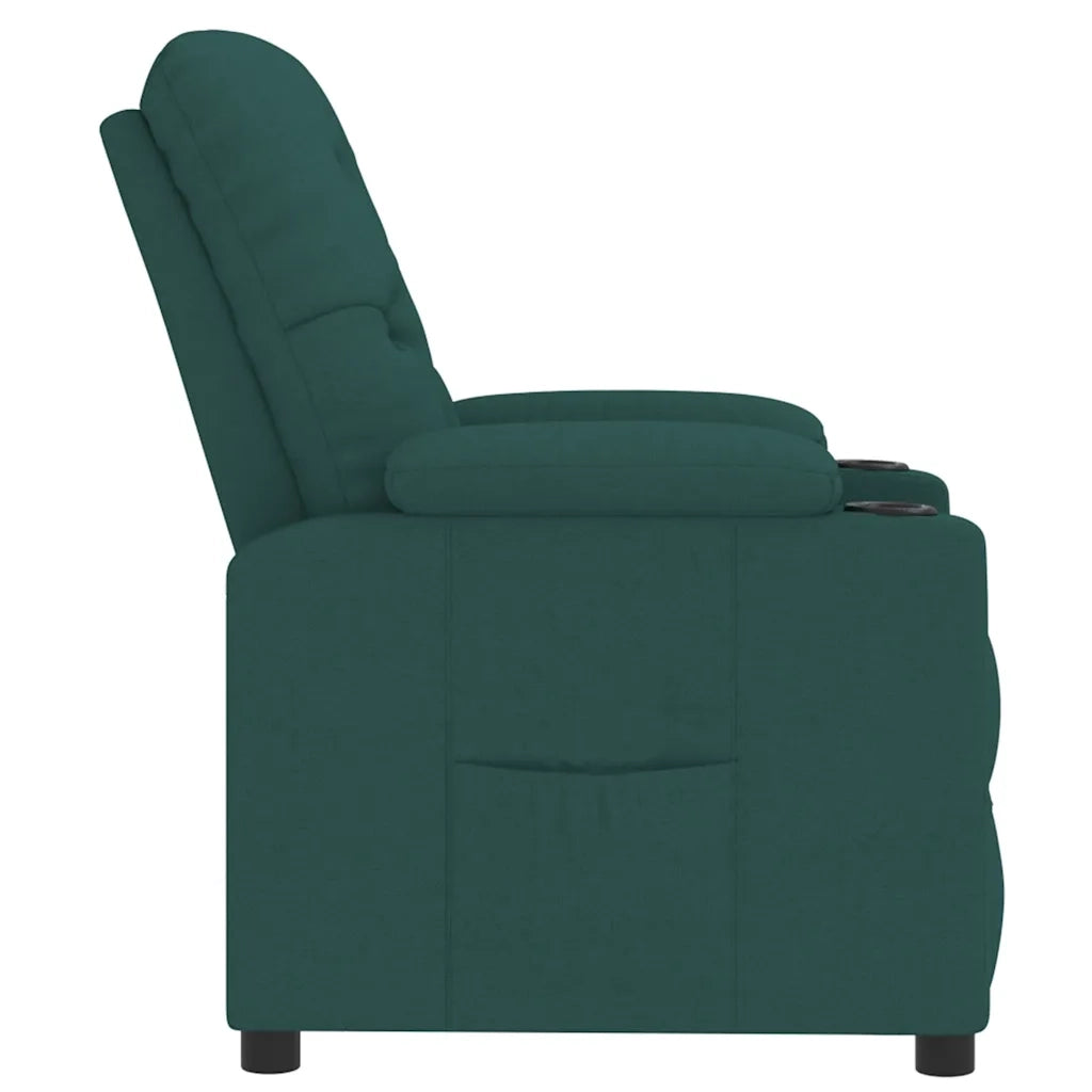Poltrona Reclinabile in Tessuto Verde Scuro
