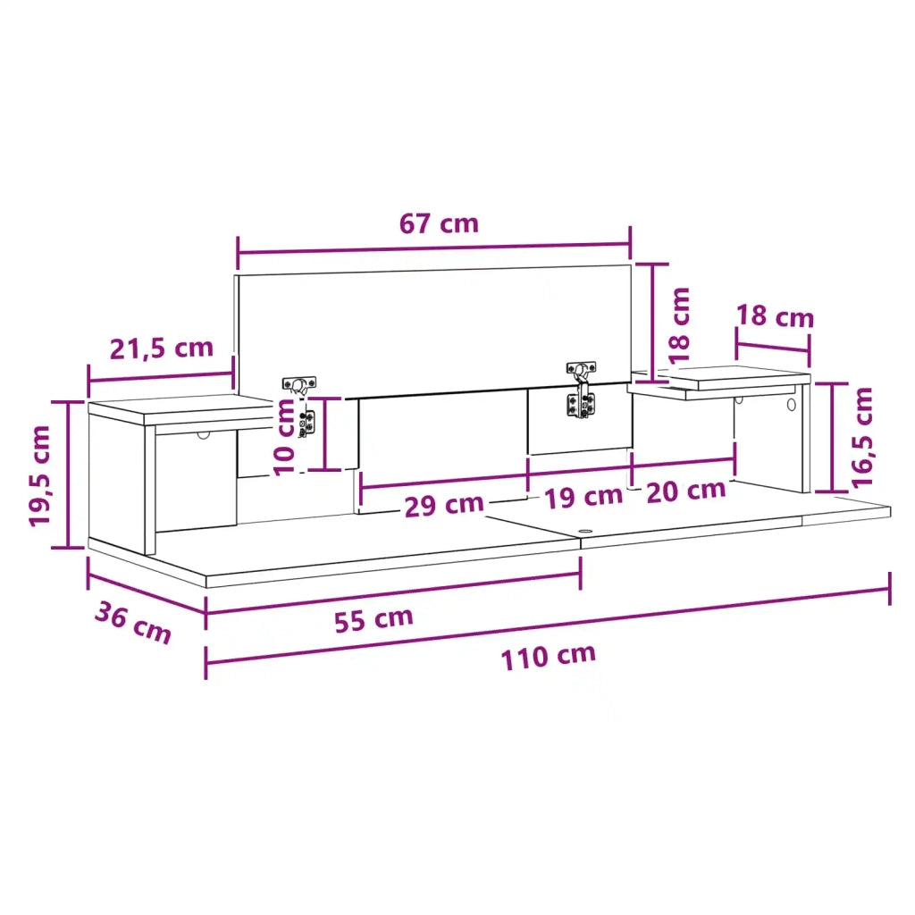 Scrivania studio Rovere Artigianale 110 x 36 x 19,5 cm 8006715