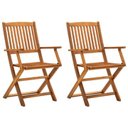 Sedie da Giardino Pieghevoli 2 pz in Legno Massello d'Acacia