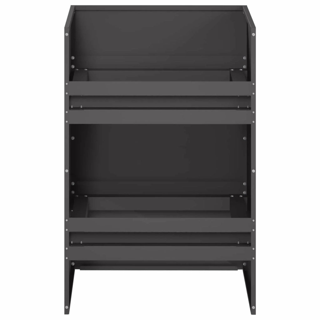 Vaso da giardino Nero 40 x 40 x 60 cm Acciaio laminato a freddo 8005876