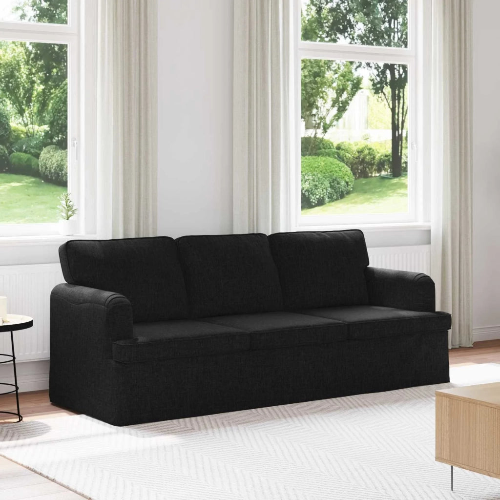 Divano | Divano da soggiorno | Sofa Nero 201 x 80 x 85 cm Tessuto