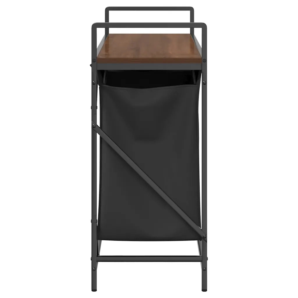 Cesto della Biancheria 2 Scomparti con Ripiano Rovere Marrone CFW8196067