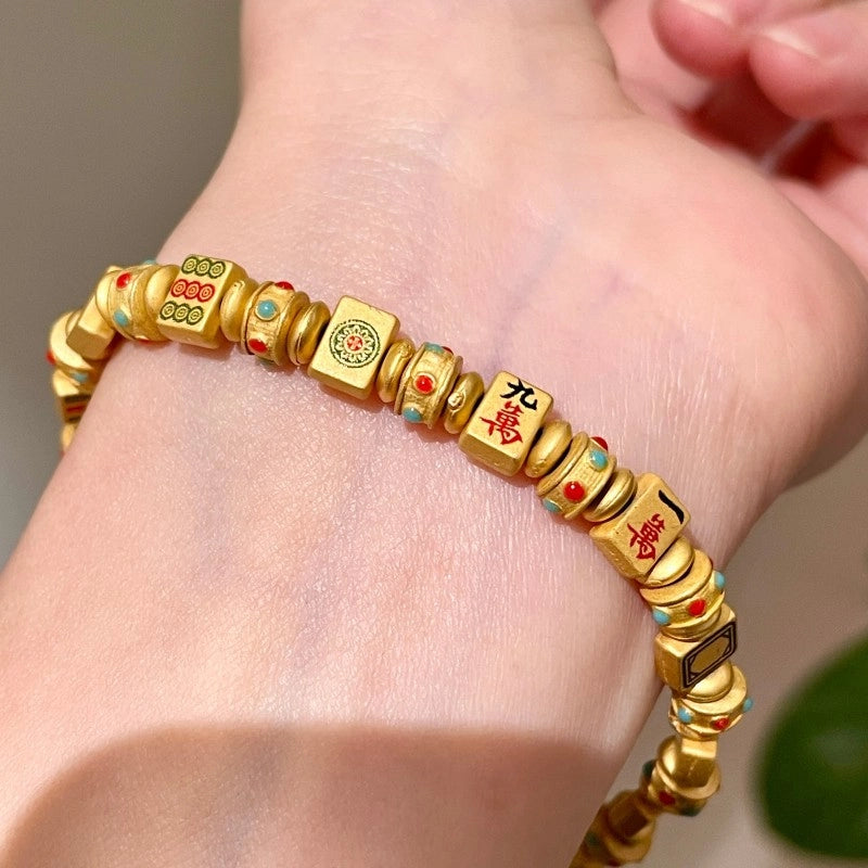 Braccialetto Mahjong dei Tredici Orfani d'Oro