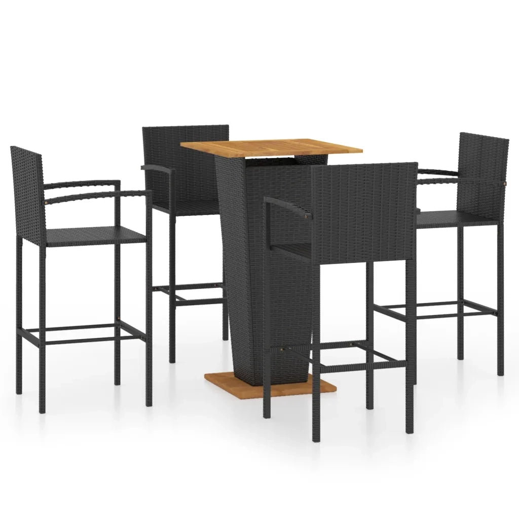 Set Bar da Giardino 5 pz Nero 3064866