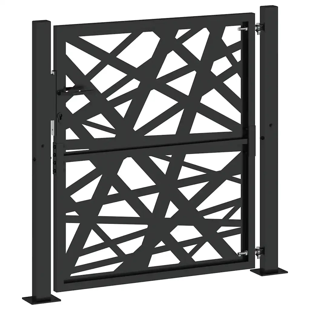 Cancello Giardino Nero 105x106 cm in Acciaio Design Leggero