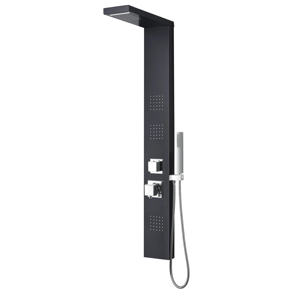 Colonna idromassaggio in alluminio nero 140x15 cm mod. Vittoria