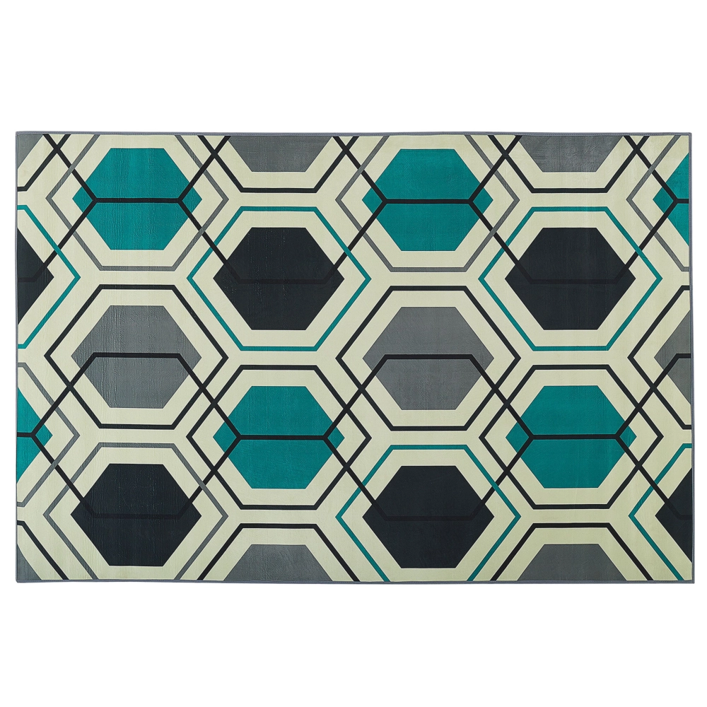 Tappeto tappetino Tappeto Tessuto Poliestere Multicolore Motivo Geometrico Lineare Rettangolare 140 x 200 cm