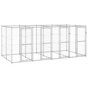 Recinto per cani da esterno recinto per animali recinto per cani da esterno acciaio zincato 9,68 m² 02_0000430