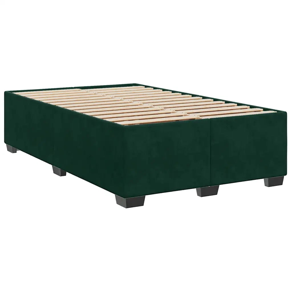 Giroletto a Molle con Materasso Verde Scuro 120x200 cm Velluto