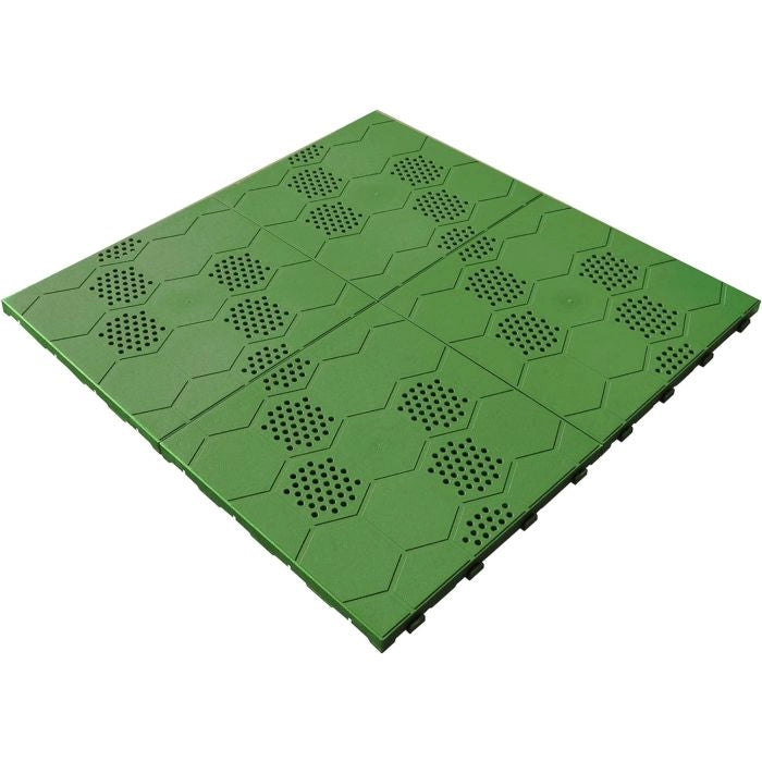 Set 50 Piastrelle pavimento plastica verde drenante 400x400x25mm per giardino