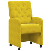 Sedie da Pranzo con Ruote 2 pz | Sedie da cucina Giallo 58 x 67 x 97 cm Velluto